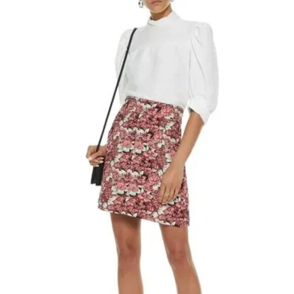 Sandro Paris Janyce Puff Sleeve Cloqué Blouse White Ecru Size 3/FR40/US8 - Picture 3 of 7